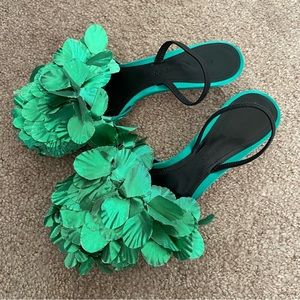 RARE Marco De Vincenzo Green Slingback Sandals